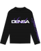 STRIPED LONGSLEEVE TEE RHINESTONE SWD [BLACK/PURPLE]