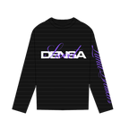 STRIPED LONGSLEEVE TEE RHINESTONE SWD [BLACK/PURPLE]