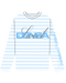 STRIPED LONGSLEEVE TEE RHINESTONE SWD [WHITE/BLUE]