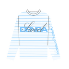 STRIPED LONGSLEEVE TEE RHINESTONE SWD [WHITE/BLUE]